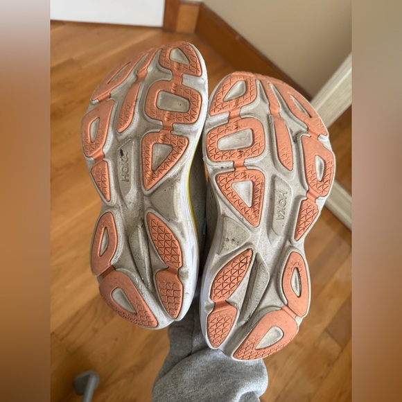 Hoka Blue and Yellow Athletic Shoes with Maximalist Cushioning